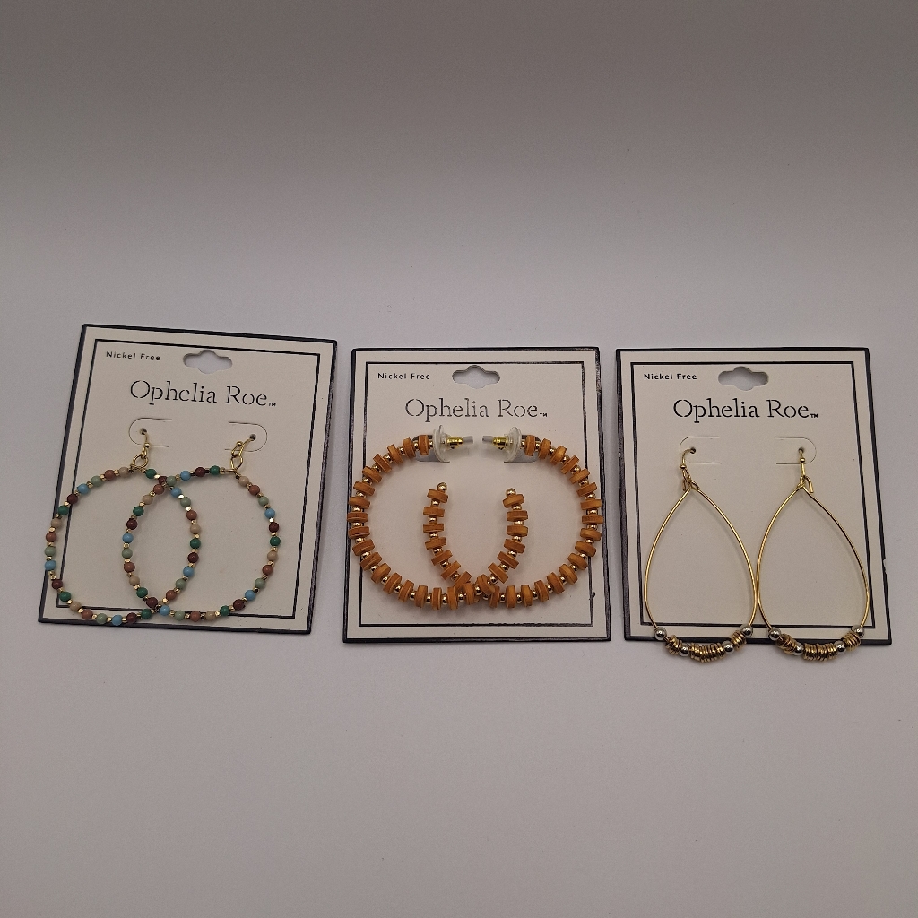 Ophelia Roe Earring Bundle 3 Pair Nickel Free Boho Everyday Styles 25$